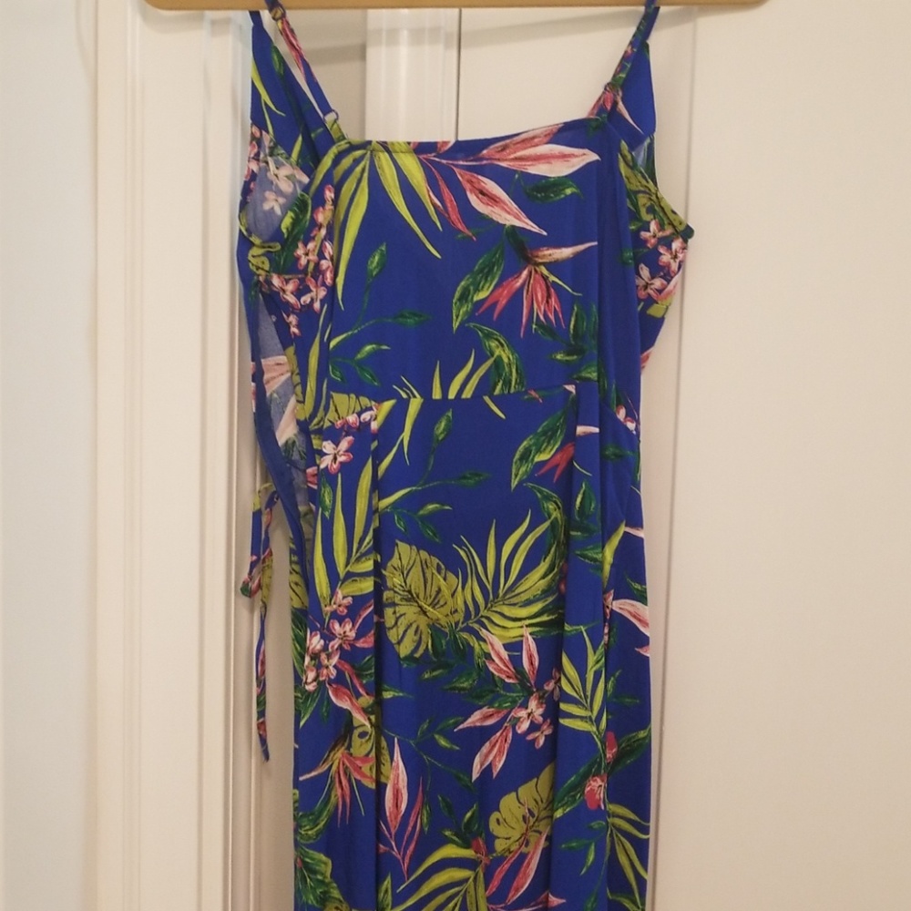 H&M topical palm leaf print maxi dress size 4